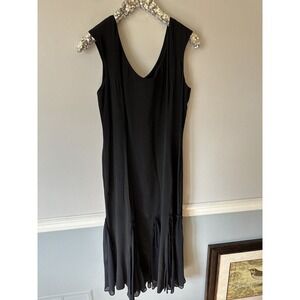Y2K Vintage Laundry by Shelli Segal gorgeous long black lined Dress Size 14